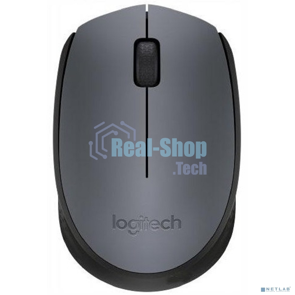 Мышь беспроводная Logitech M170 черный/темно-серый, 1000 dpi, радиоканал, USB, кнопки - 3
