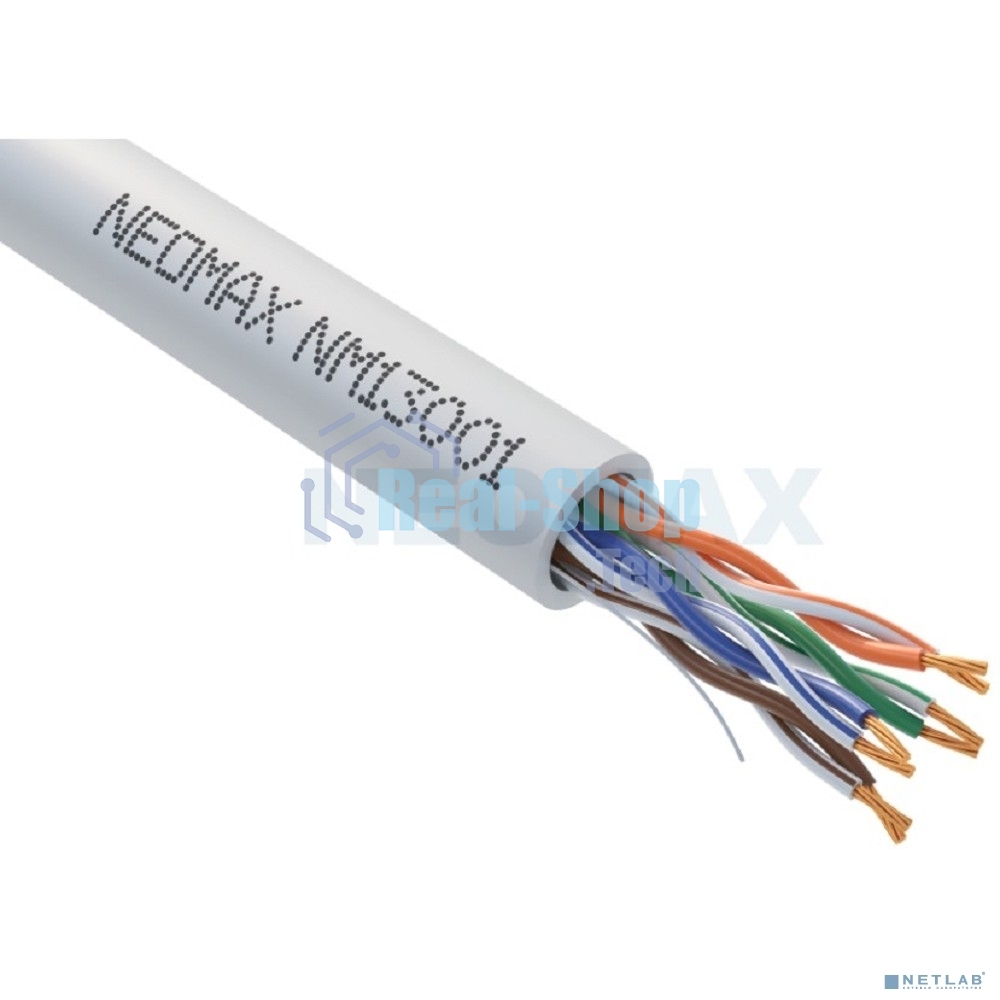 Коммутационный шнур NEOMAX (NM13001-003) UTP 0.3м, гибкий, cat.5е, серый, многожильный
