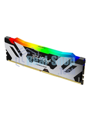 Оперативная память Kingston Fury Renegade, DDR5, 32Gb (1x32Gb), 6400MHz, CL32, DIMM, радиатор, RGB, серебристый/черный