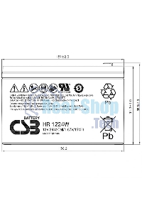 Батарея для ИБП CSB HR 1224W (12V, 5.5Ah)