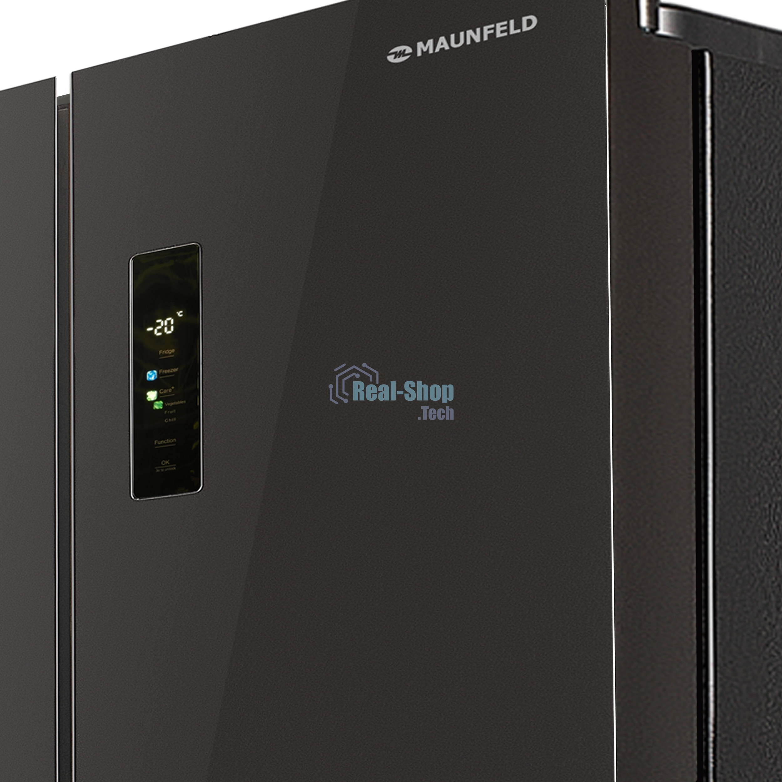 Холодильник Maunfeld MFF183NFSBE черная нержавеющая сталь трехкамерный инвертор 405л морозилка снизу