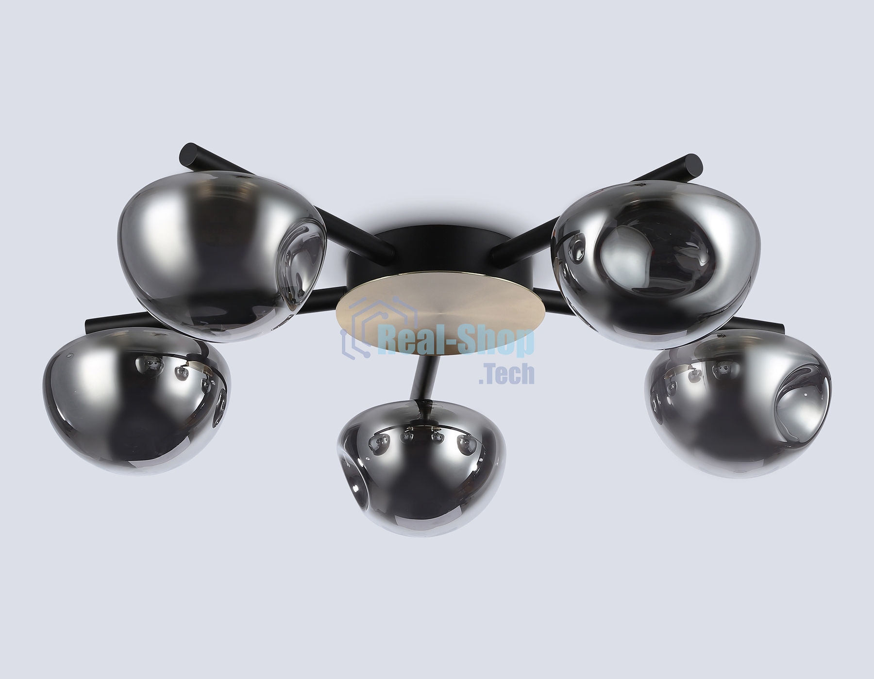 Светильник Ambrella light LH12009/5 BK/GD/SM черный/золото/дымчатый 30W 3000K D790*180