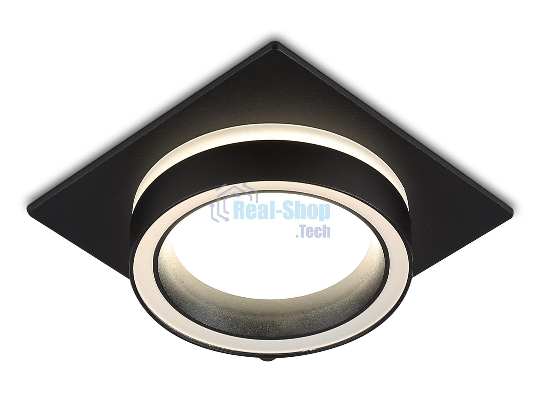 Светильник Ambrella light TN52422 BK/FR черный/белый матовый GX53 max 12W 105*105*45