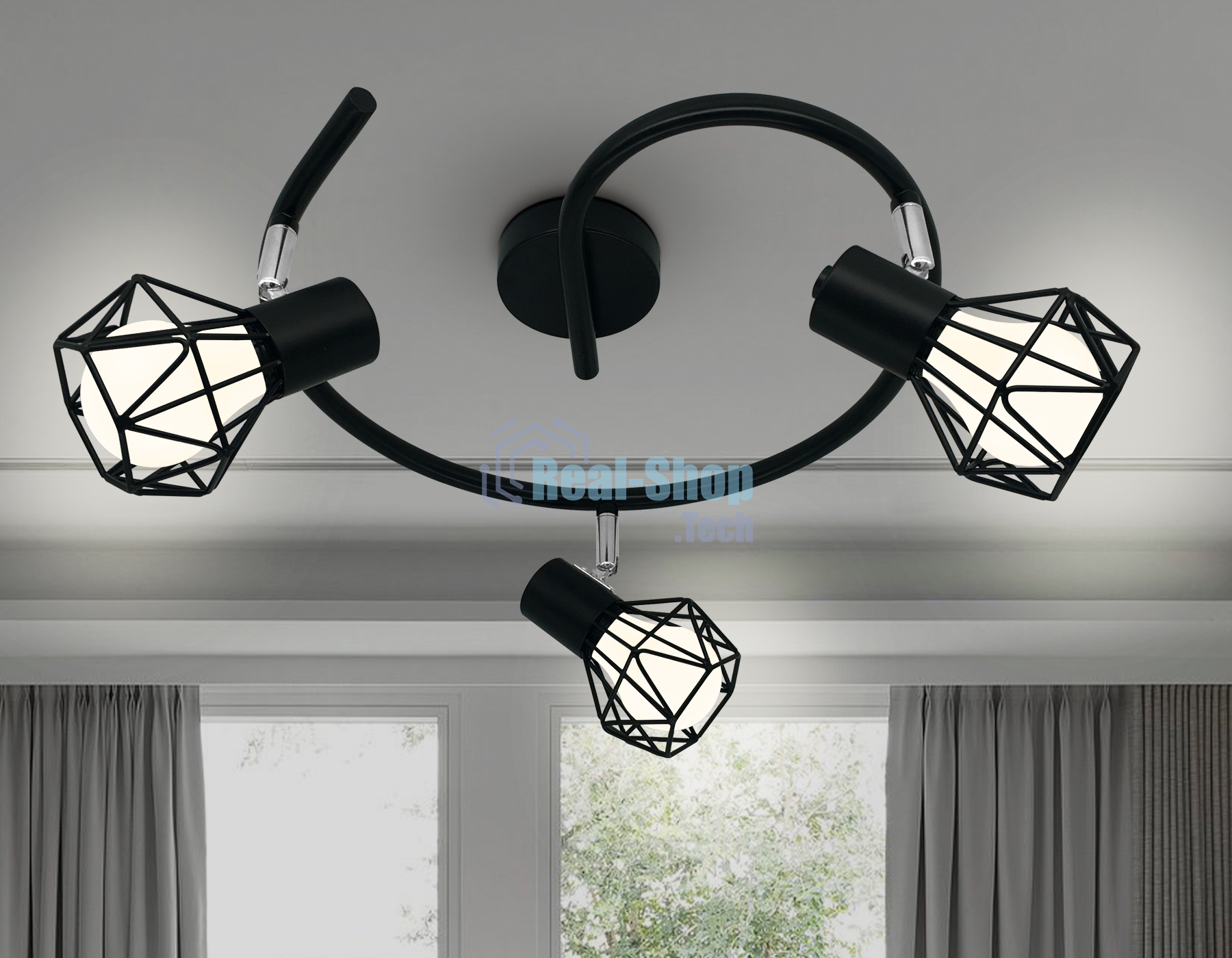 Светильник Ambrella light TR8624/3 BK/CH черный/хром E27*3 max 40W D330*175