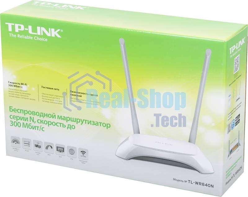 Роутер беспроводной TP-Link TL-WR840N N300 10/100BASE-TX белый