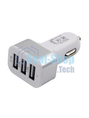 Адаптер питания Cablexpert MP3A-UC-CAR17, 12V->5V 3-USB, 2.1/2/1A