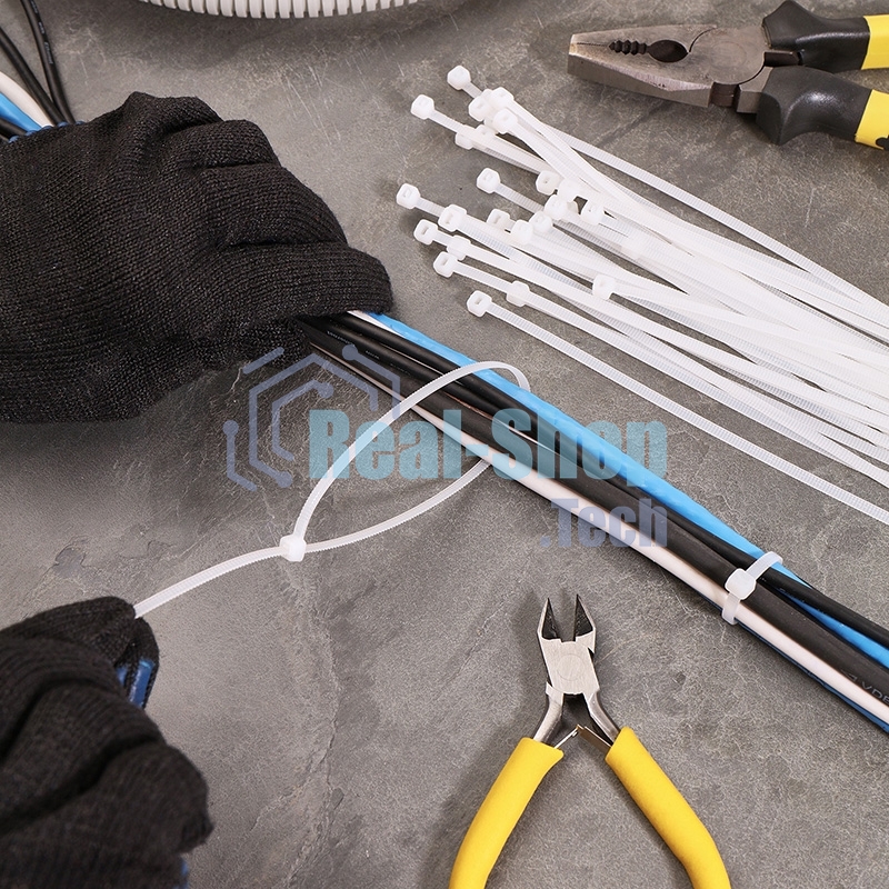 Хомут-стяжкa нейлоновая с тройным замком Rexant 300x3,6 мм, белая, упаковка 100 шт.