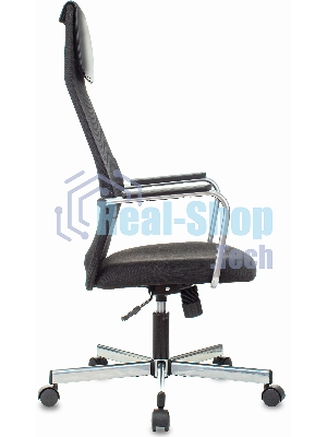 Кресло Бюрократ KB-5M TW-01 3C11 черный, сетка/ткань, 120 кг, механизм качания, с подголовником