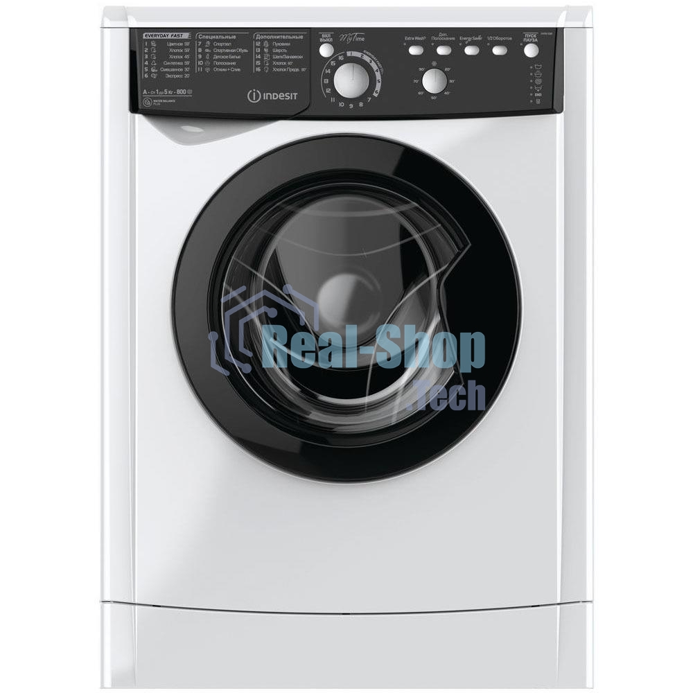 Стиральная машина Indesit EWSB 5085 BK CIS белый, загрузка фронтальная 5 кг, 800 об/мин., класс: А
