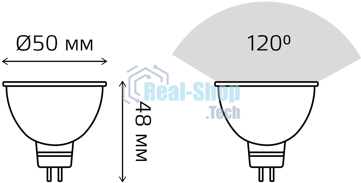 Лампа cветодиодная Gauss LED Elementary 13516MR16 GU5.3 5.5W 2700К1/10/100