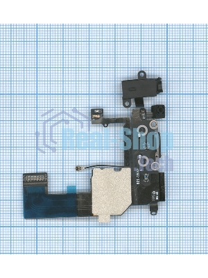 Шлейф разъема питания с аудио-разъемом для iPhone 5C черный