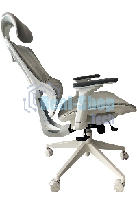 Кресло компьютерное Cactus CS-CHR-MC02GY серый, сетка, эко.кожа, с подголов. крестов. пластик белый