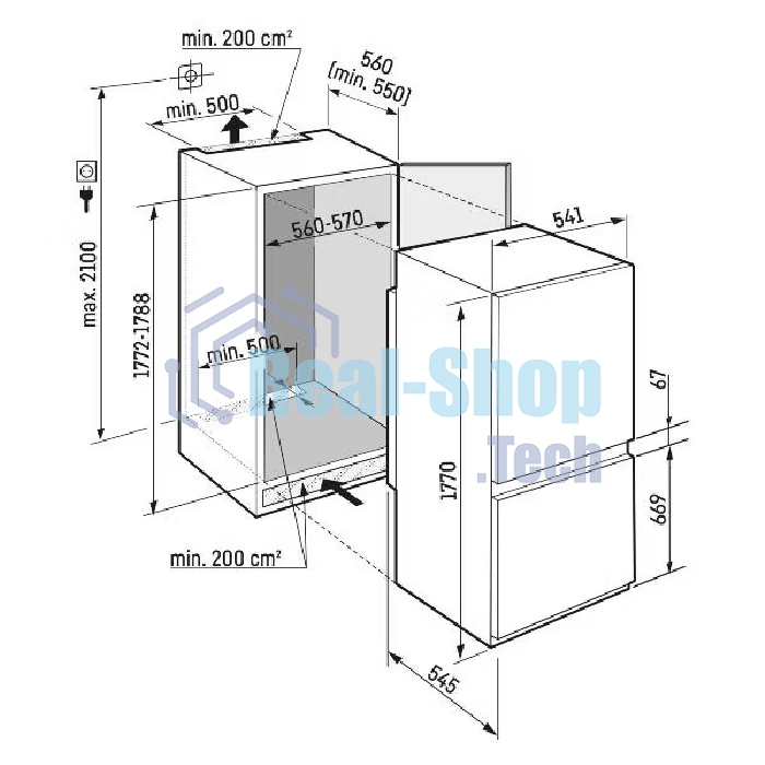 Встраиваемый холодильник Liebherr ICf 5103-22 001 белый двухкамерный 182/80л