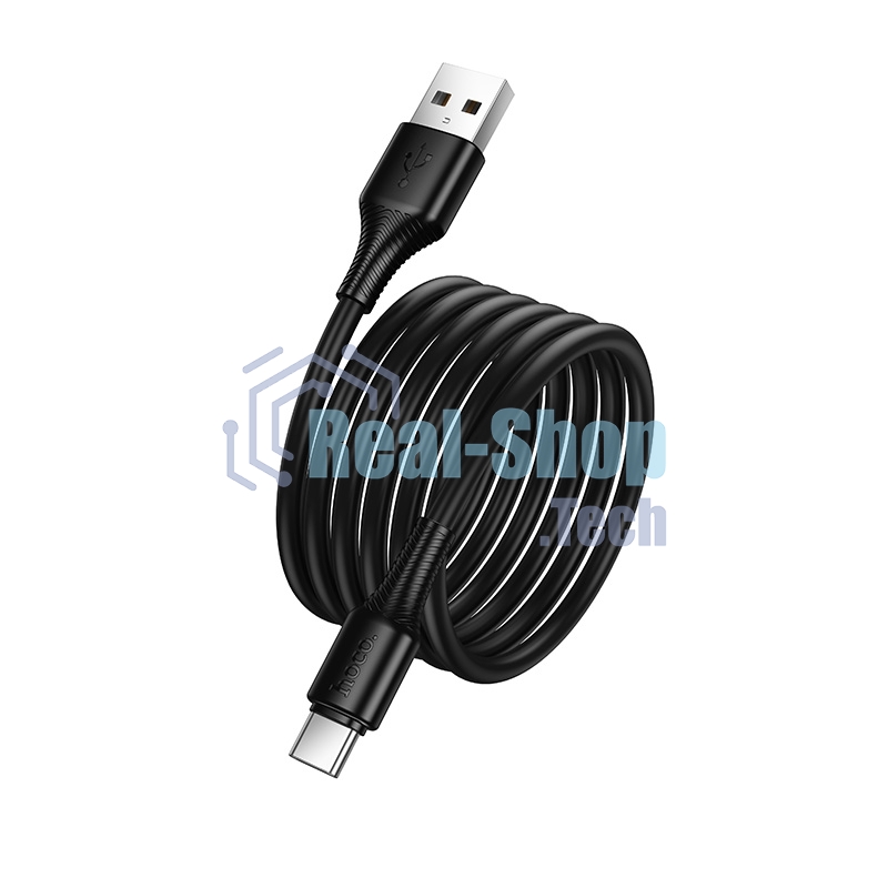 Кабель USB2.0 Hoco AM/Type-C, 3А, X120, 1м, черный, коробка