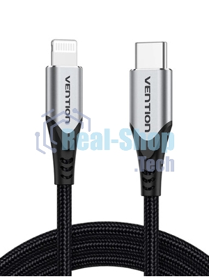 Кабель Vention USB 2.0 CM/Lightning 8M для iPad/iPhone - 1м. Серебристый