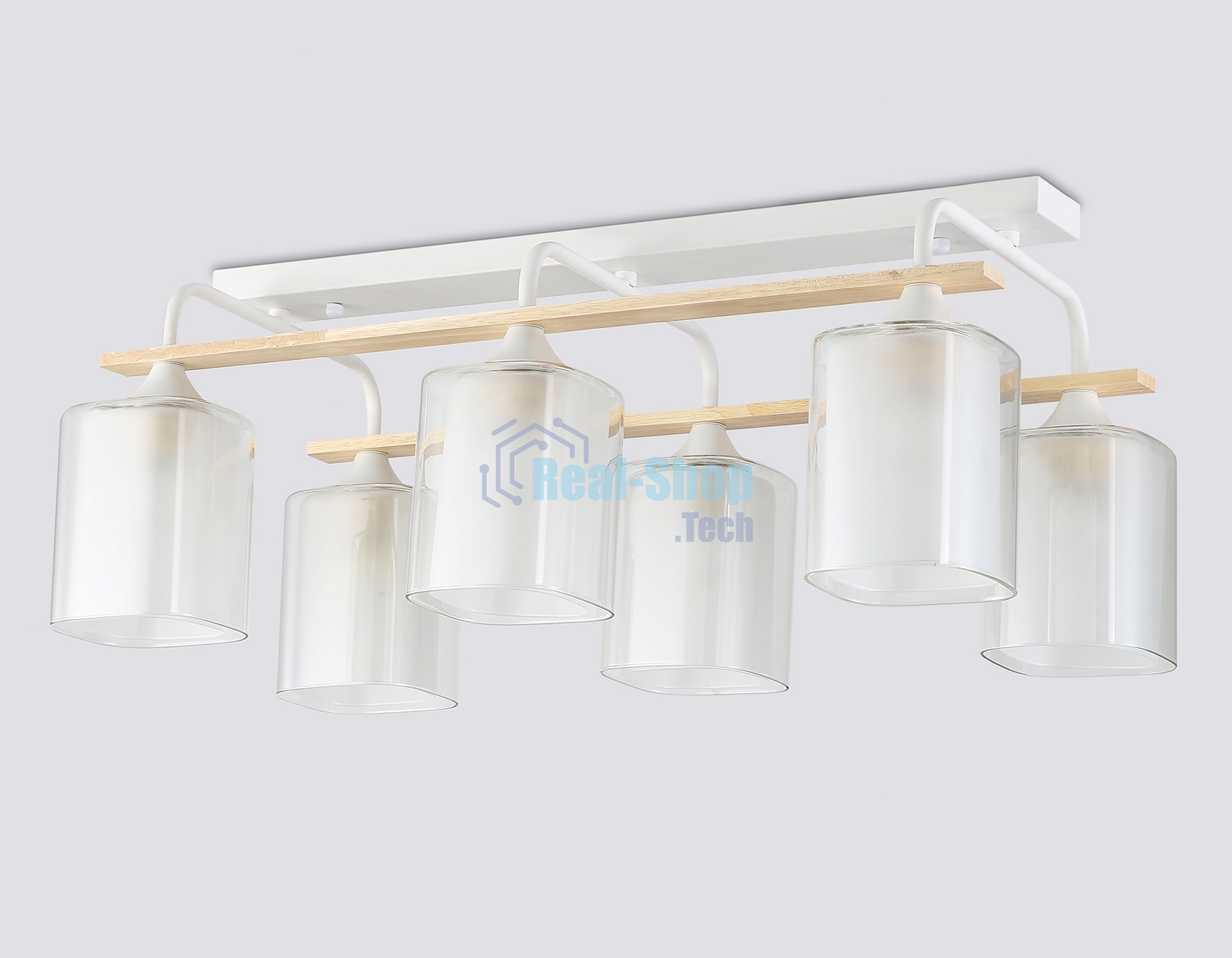 Светильник Ambrella light TR3033247/6 WH/WD белый/дерево E27/6 max 60W 580*340*245