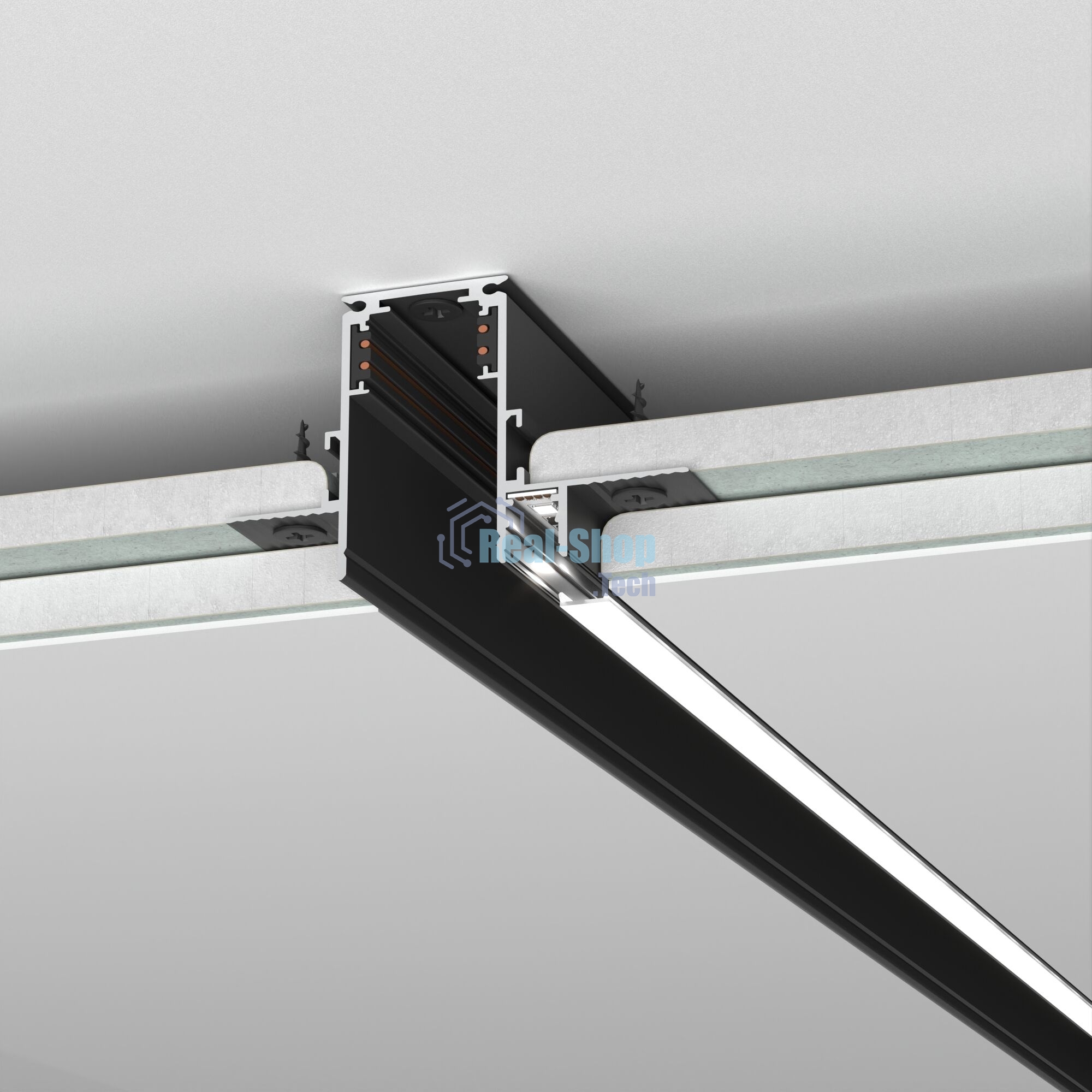 Slim Magnetic Шинопровод встраиваемый с местом под светодиодную ленту (чёрный) (2м) 85132/00