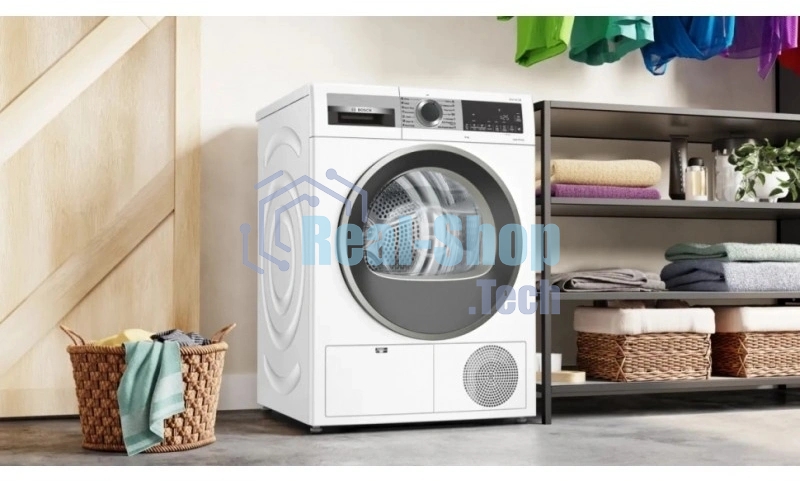 Сушильная машина Bosch WQG1420AME белый, 9 кг, сушка - конденсационная, программ - 15, 59.8 x 84.2 x 64.8 см