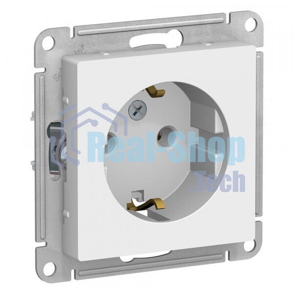 Механизм розетки 1-м СП AtlasDesign с заземл. 16А белый, SchE ATN000143