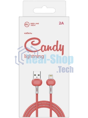 Кабель Redline Candy УТ000021989 Lightning (m) USB A(m) 1м красный