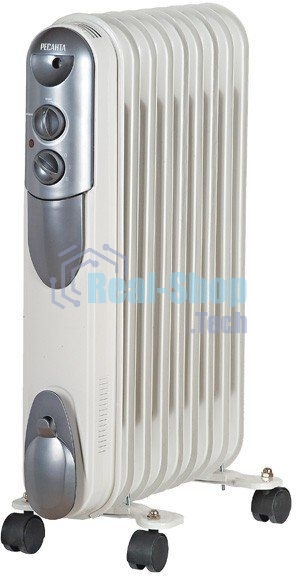 Масляный радиатор Ресанта ОМПТ- 9Н 67/3/4 2,0кВт, 450 140 650, 9 секций, 9,7 кг