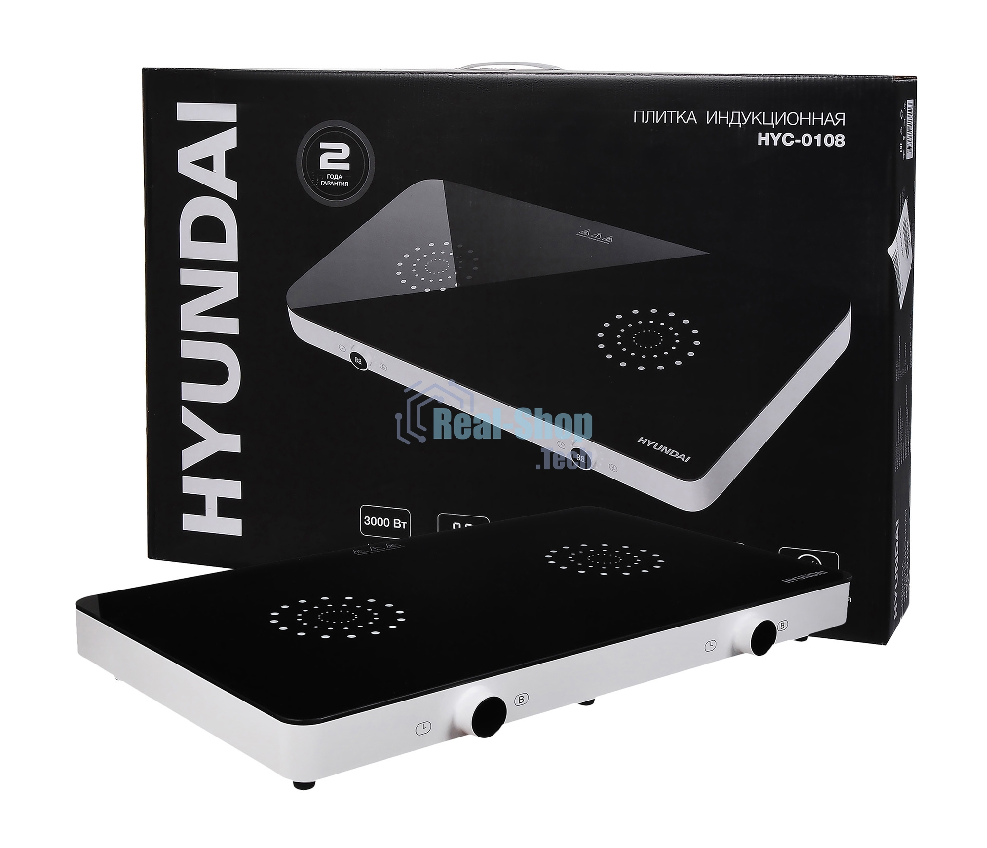 Плита настольная электрическая Hyundai HYC-0108 белый стеклокерамика (настольная)