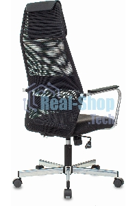 Кресло компьютерное Бюрократ KB-5M TW-01 3C11 черный, сетка/ткань, с подголов. крестовина металл хром