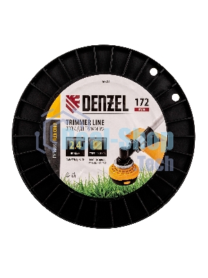 Леска для триммера Denzel зубчатый квадрат, 2,4мм х 172м, на DIN катушке FLEX CORD