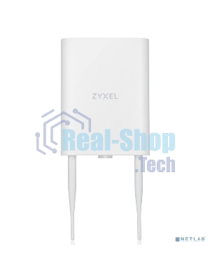 Гибридная уличная точка доступа Zyxel NebulaFlex NWA55AXE, 802.11a/b/g/n/ac/ax (2,4 и 5 ГГц), внешние антенны 2x2 (в комплекте), до 575+1200 Мбит/с, 1xLAN GE, защита от 4G/5G, без поддержки Captive po