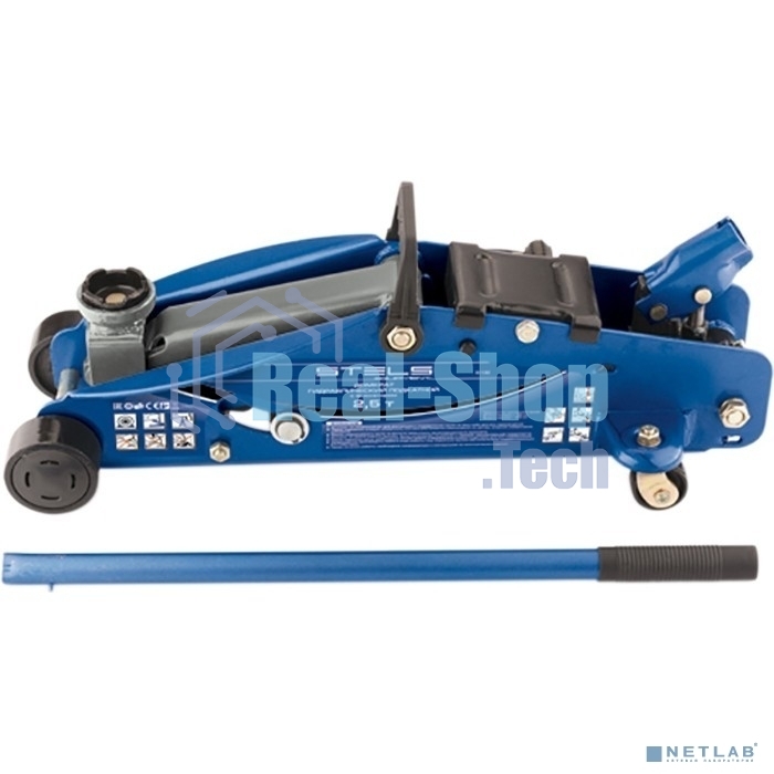 Домкрат Stels 51132 гидравлический подкатной с фиксатором 2.5 т safety pin 140-385 мм в кейсе