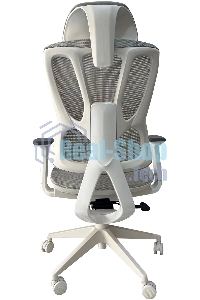 Кресло компьютерное Cactus CS-CHR-MC02GY серый, сетка, эко.кожа, с подголов. крестов. пластик белый