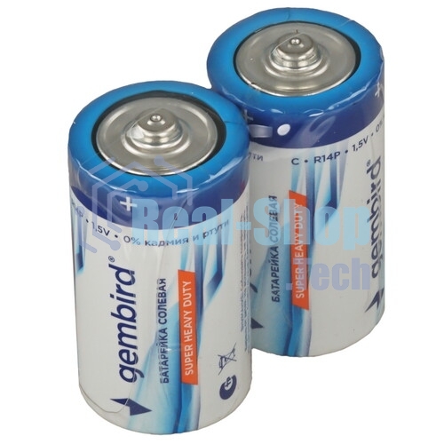 Батарейки солевые Gembird Gb-R14P-2F, тип С(R14P), 2шт, пленка