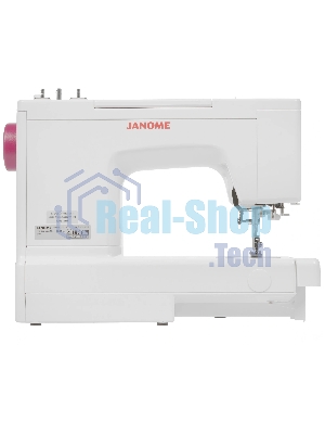 Швейная машина Janome Q-23P белый/рисунок, электромеханическая, вертикальный качающийся, 24 операции, автоматическая петля