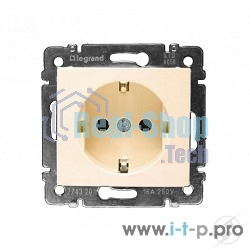 Розетка электрическая Valena с заземлением 2К+З/сл.кость (слоновая кость) Legrand 774320