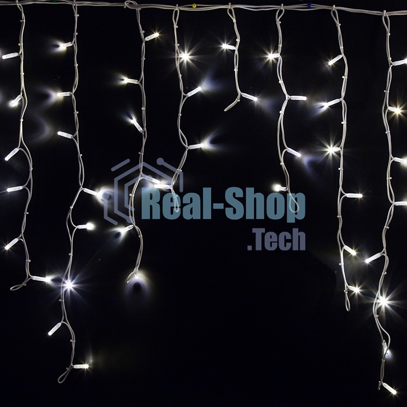 Гирлянда Neon-night Айсикл (бахрома) светодиодный, 5,6 х 0,9 м, белый провод каучук, 230 В, диоды белые, 240 LED
