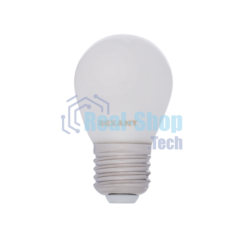 Лампа светодиодная филаментная Rexant Шарик GL45 9.5 Вт 915 Лм 2700K E27 матовая колба