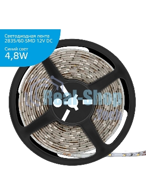 Лента светодиодная Gauss Elementary 2835 -SMD 4.8W 12V DC синий IP66 (ZIP Bag 5м)