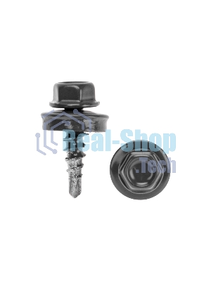 Саморез кровельный Kranz 4,8х19, окрашенный RAL 7024, короб (250 шт/уп)