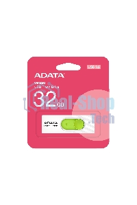 Флешка USB ADATA UV320 (AUV320-32G-RWHGN), 32Gb, USB 3.2, R/W 100/30, белый/зеленый