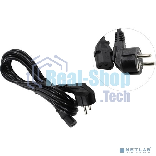 Кабель питания ExeGate Power PC-3P (Евровилка угловая Schuko->С13) VDE-250V-3*1.0-CU, 10A, 3м