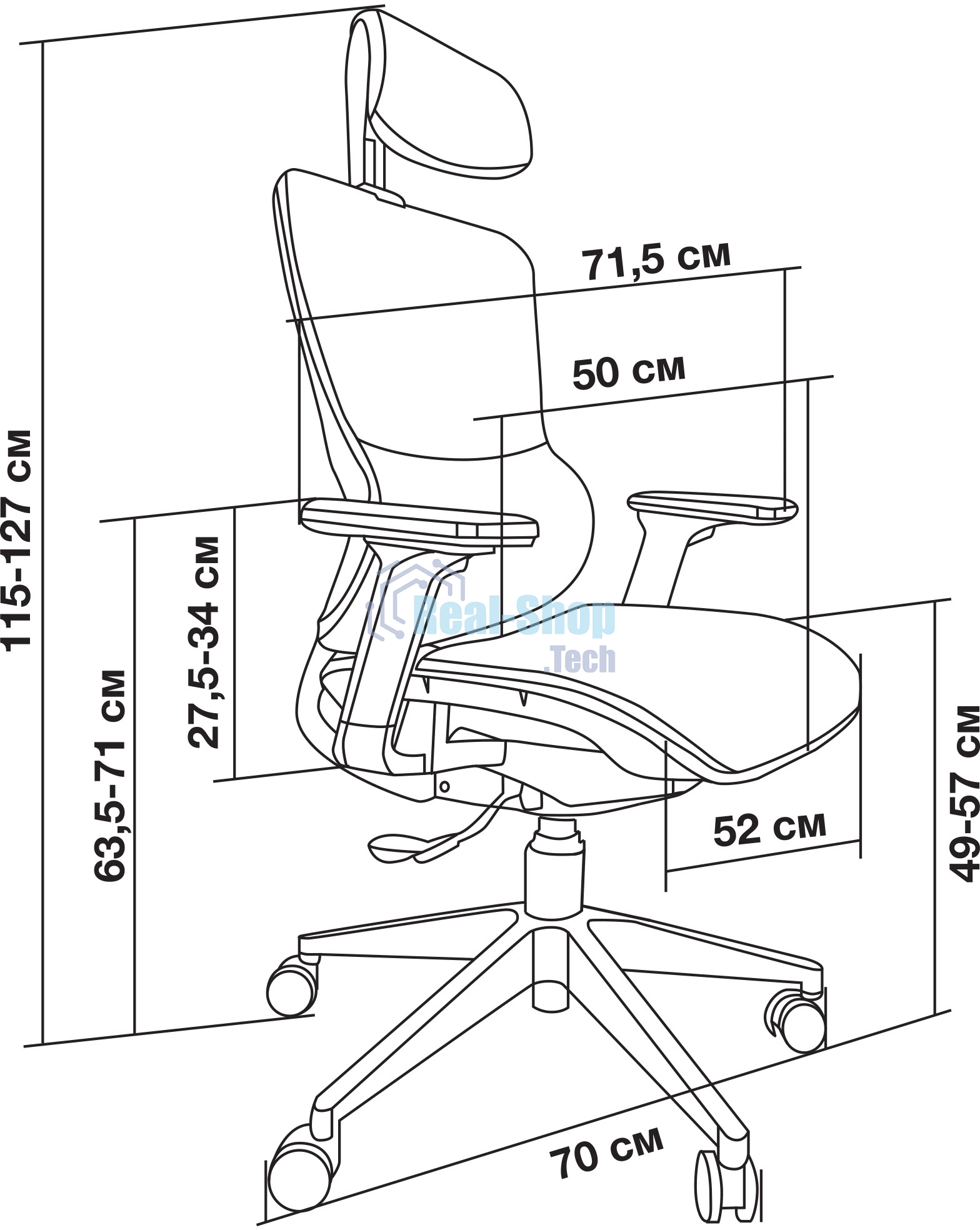 Кресло компьютерное Cactus CS-CHR-MC02GY серый, сетка, эко.кожа, с подголов. крестов. пластик белый