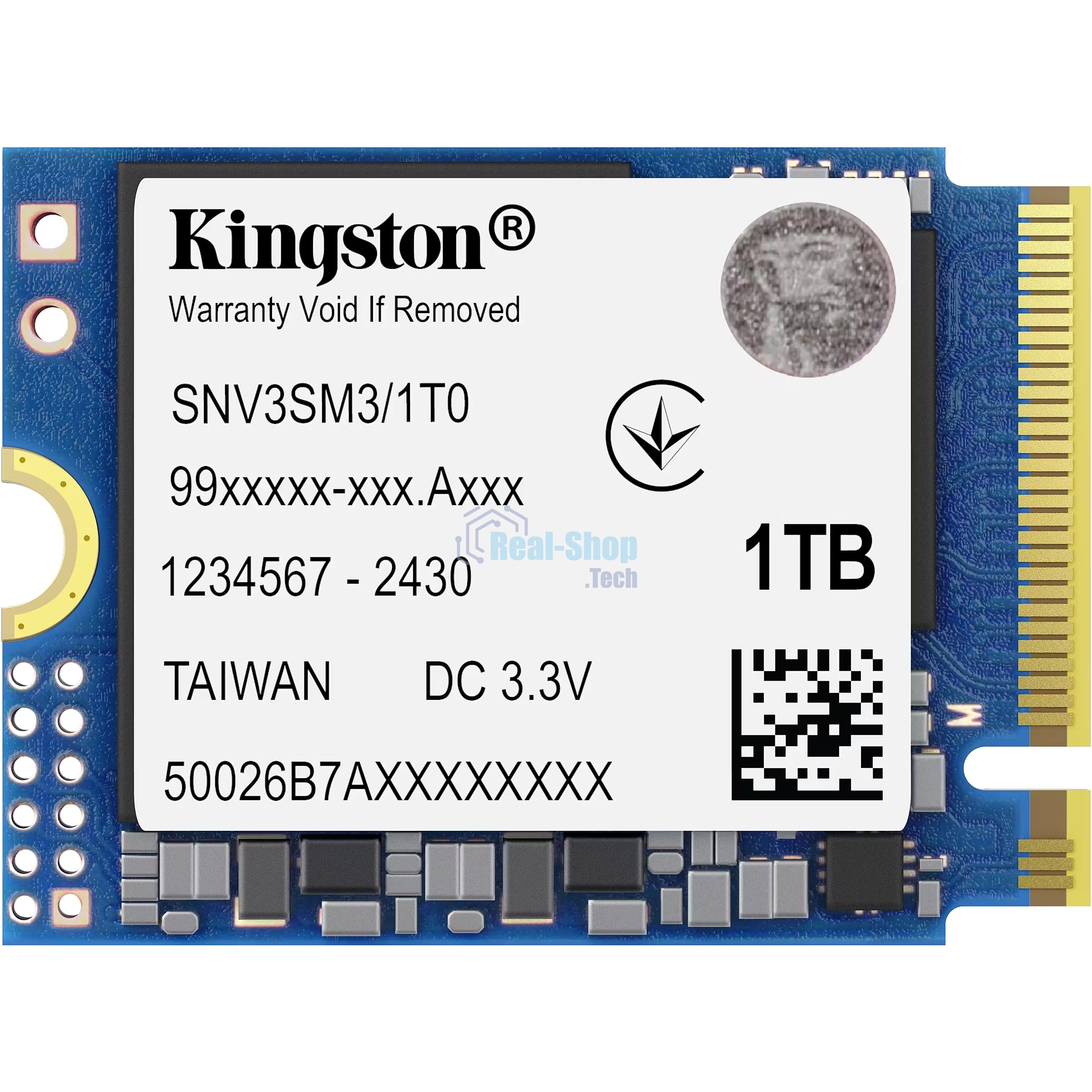 Накопитель SSD Kingston NV3, 1000Gb, M.2(22x30мм), NVMe, PCIe 4.0 x4, 3D TLC, R/W 6000/4000Mb/s, TbW 320, DWPD 0.2 (60 мес)