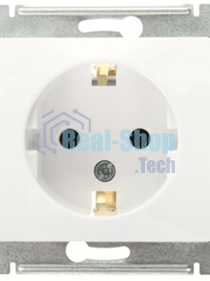 Механизм розетки 1-м СП Glossa 16А с заземл. бел. SchE GSL000143