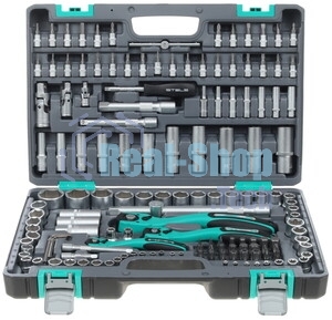 Набор инструментов Stels 141141/4'' 3/8'' 1/2'' cr-v s2 усиленный кейс 151 предм.