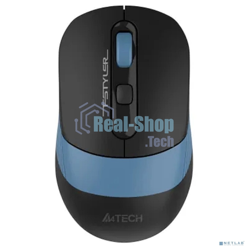 Мышь беспроводная A4Tech Fstyler FB10C черный/синий, 2000 dpi, радиоканал, Bluetooth, USB, кнопки - 4