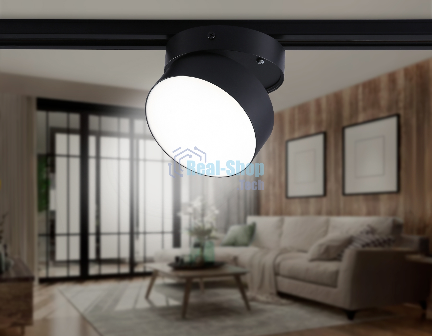 Трековый однофазный светодиодный светильник Ambrella light GL6879 BK черный LED 16W 4200K D115*90