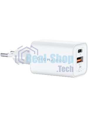 Сетевое зарядное устройство Digma Pro DPW6C 65W 3.25A (PD+QC) USB-C/USB-A универсальное белый (DPW6С6GX11WH)