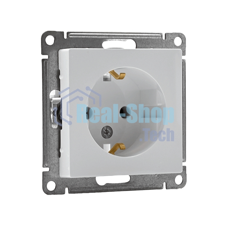 Механизм розетки 1-м СП AtlasDesign с заземл. 16А белый, SchE ATN000143