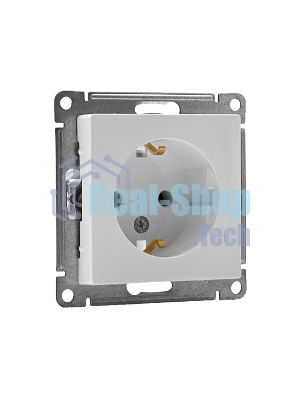 Механизм розетки 1-м СП AtlasDesign с заземл. 16А белый, SchE ATN000143