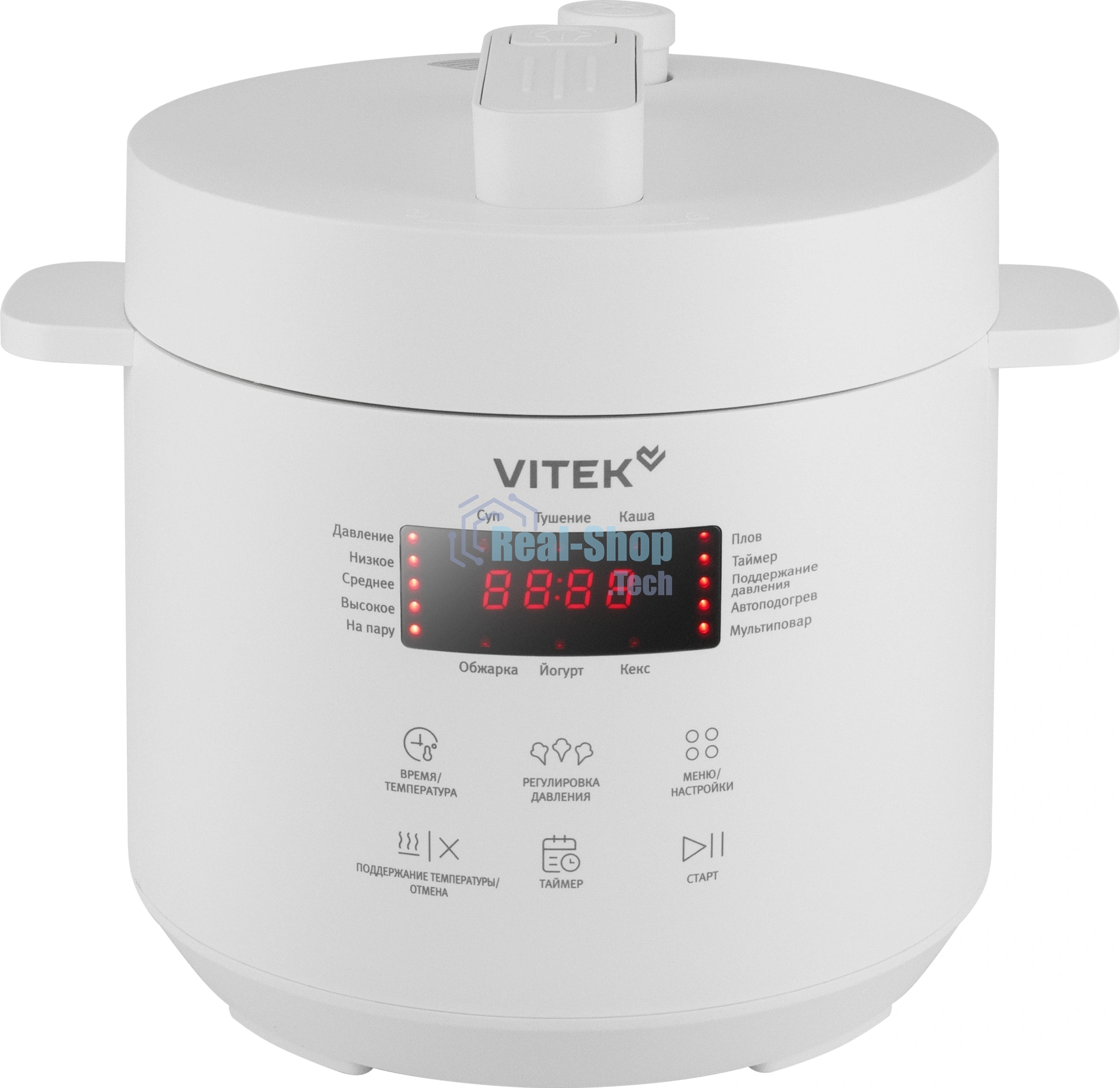 Мультиварка-скороварка Vitek VT-MC0301 белый, 3 л, 500 Вт, кнопки, 20 программ